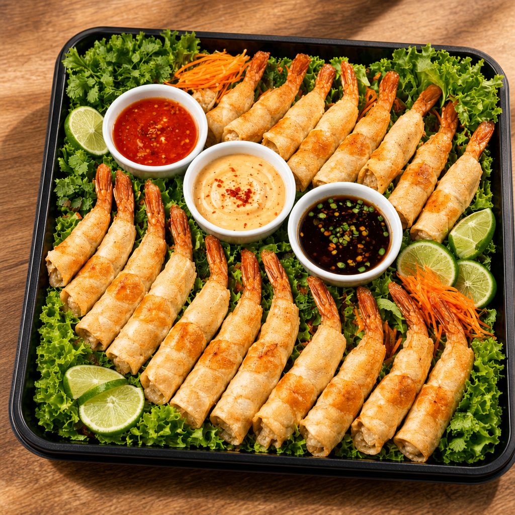 Chả Giò Tôm (Vietnamese Shrimp Egg Rolls).