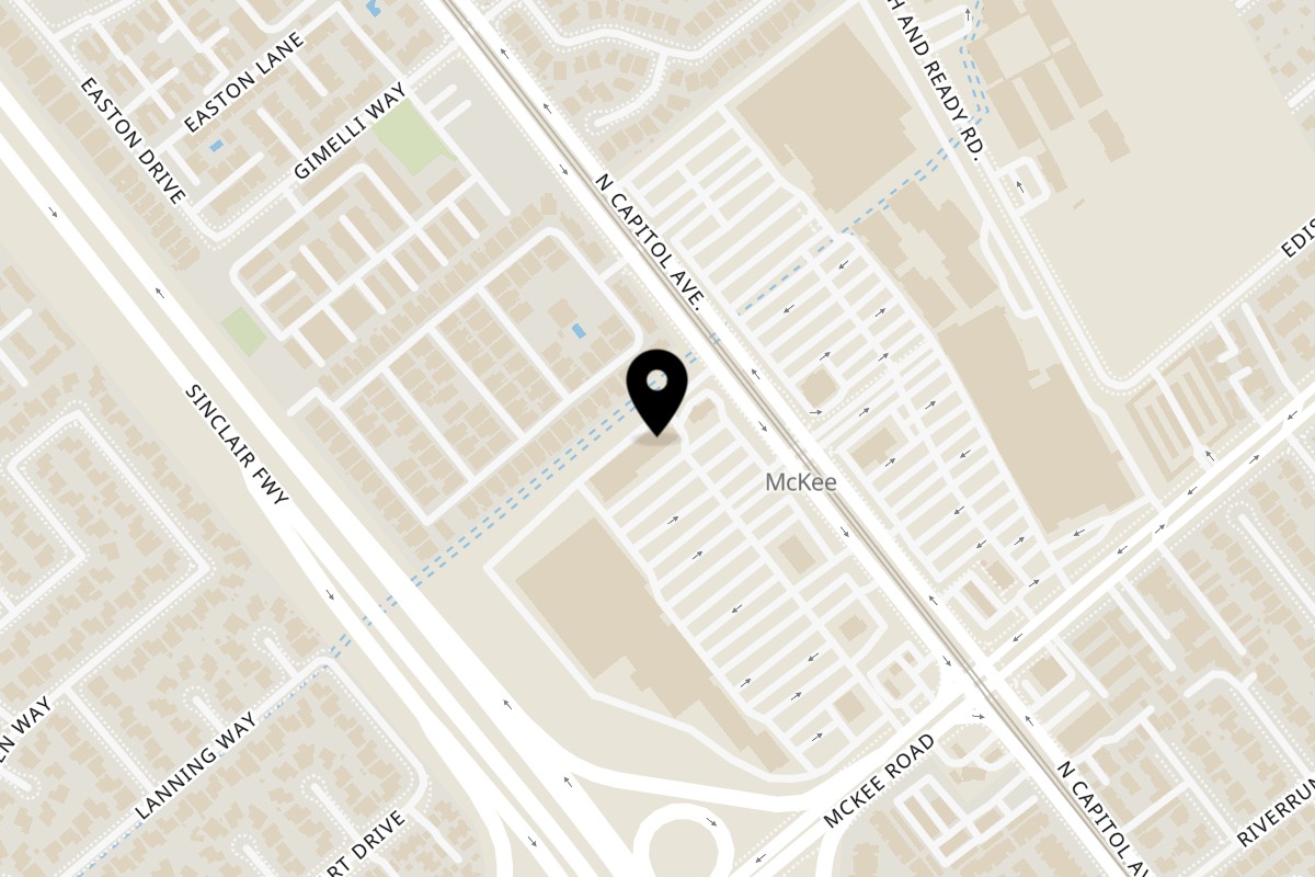 Map showing the location of Pho Tick Tock on 399 N Capitol Ave in San Jose